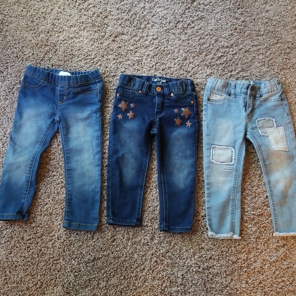 Three 2t jeans, all stretchy!